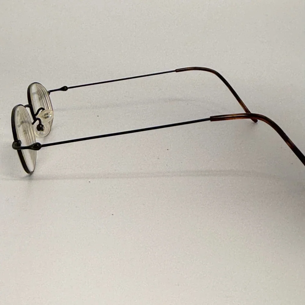Kirei Titan 903 C Black Oval Titanium Eyeglass Frames 46-21 Tortoise Tips